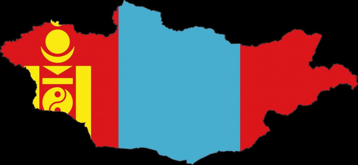 térkép Mongólia zászló