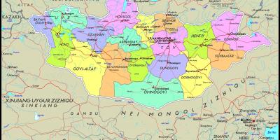 Fizikai térkép Mongólia