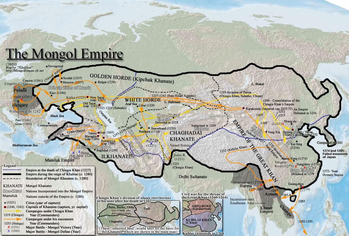 Mongol történelem térkép