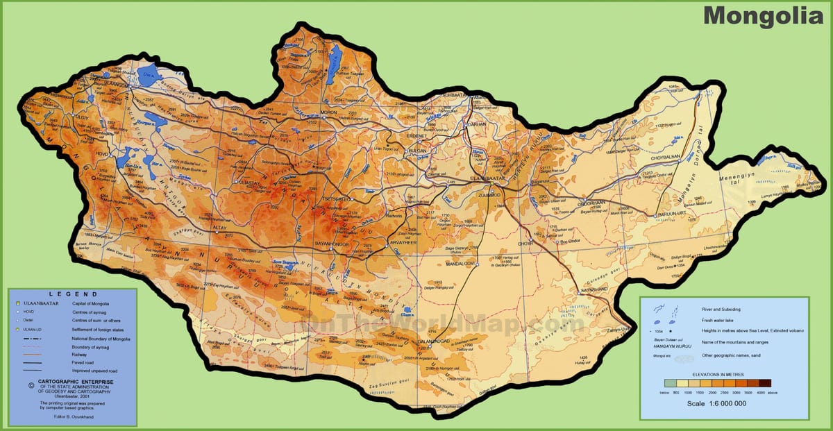 Mongólia térképen