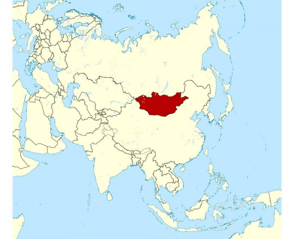 elhelyezkedés a Mongólia a világ térkép