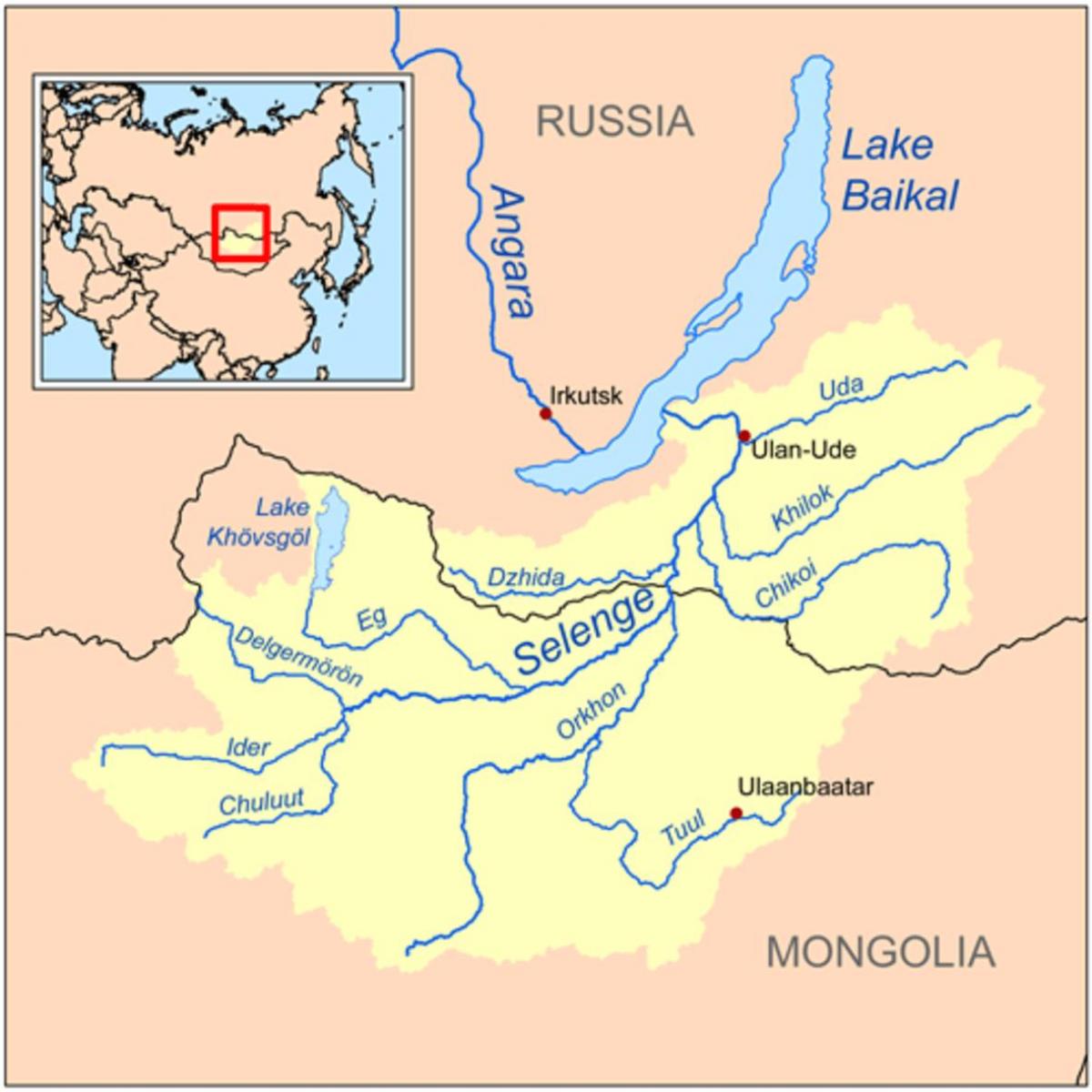 térkép Mongólia folyó