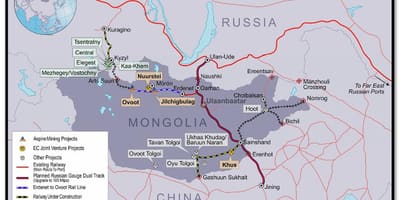 Mongol vasúti térkép
