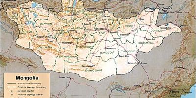 Mongólia földrajzi térkép