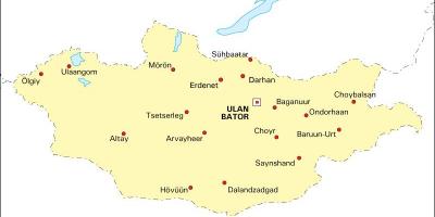 Mongólia térkép városok